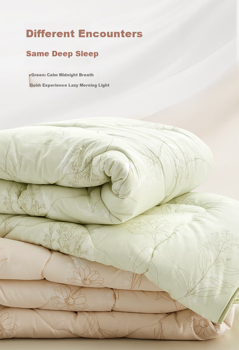 Luolai Home Textiles Quilt A-Class Machine Washable 100% Cotton Warm Thick Winter Quilt Yellow 200*230cm 4