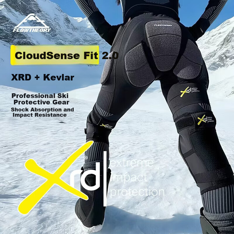 Flow Theory Ski Protective Gear Kevlar XRD® Hip and Knee Pads Thickened Shockproof Anti-Fall Equipment Orthopedic Doctor Recommended
