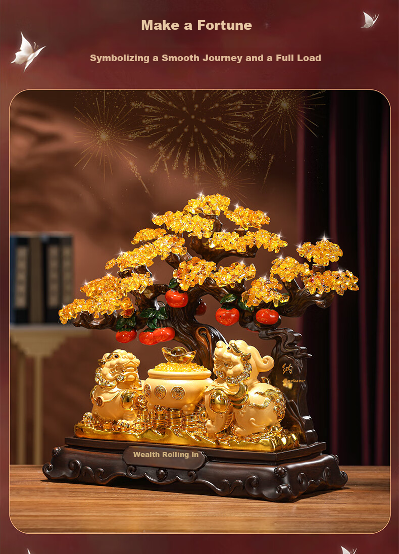 Lizhi Source Wealth Pixiu Treasure Basin Money Tree Ornament Store Cashier Desk Housewarming Opening Gift Living Room Wine Cabinet Decoration 11