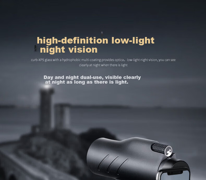 CURB Monocular Telescope High-Power Military Night Vision 8000 Professional Portable Birdwatching with Phone Connectivity for Adults 16