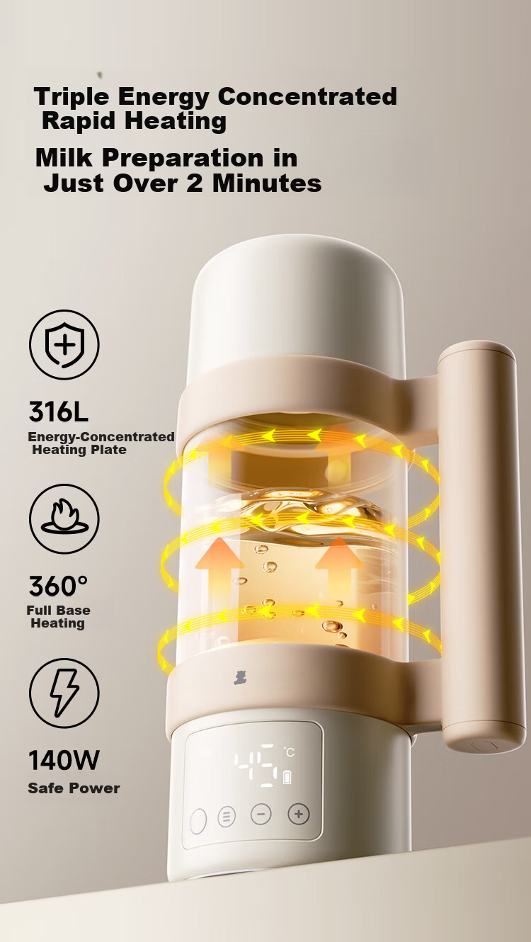 Little White Bear Portable Thermostatic Kettle Baby Insulated Children's Water Cup Milk Preparation Electric Heating Cup Boilable 5082B 13