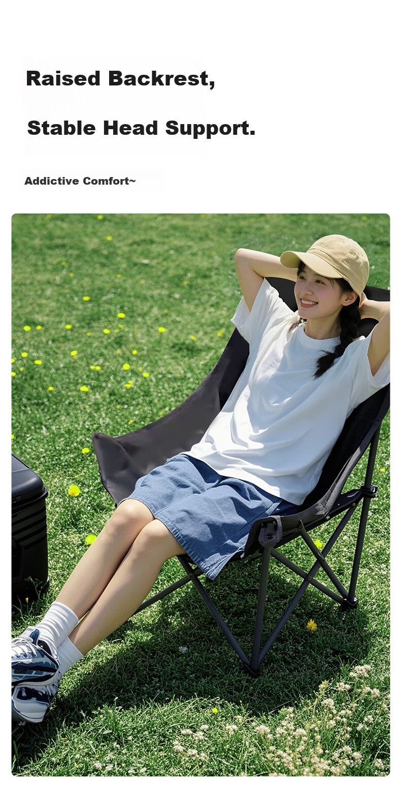 IGear Outdoor Folding Chair Kermit High Back Moon Camping Chair Recliner Beach Chair Seal Portable Folding Stool 2
