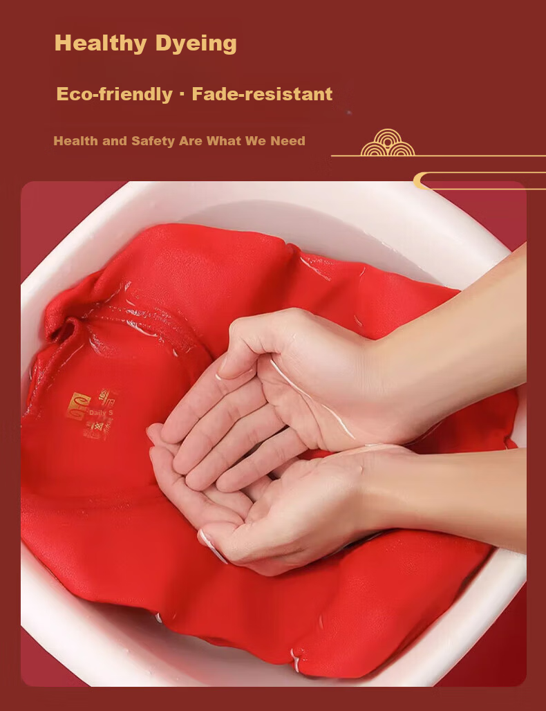 Hengyuanxiang Women's Red Pure Cotton Thermal Underwear Set for Middle-aged and Elderly, Lucky Year Autumn Long Johns and Socks 34