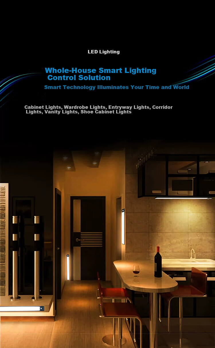 Heart LocK Motion Sensor Light Strip, Cabinet Light, Rechargeable Wireless Adhesive, for Home Kitchen Wardrobe Entrance Hallway Night Light 1