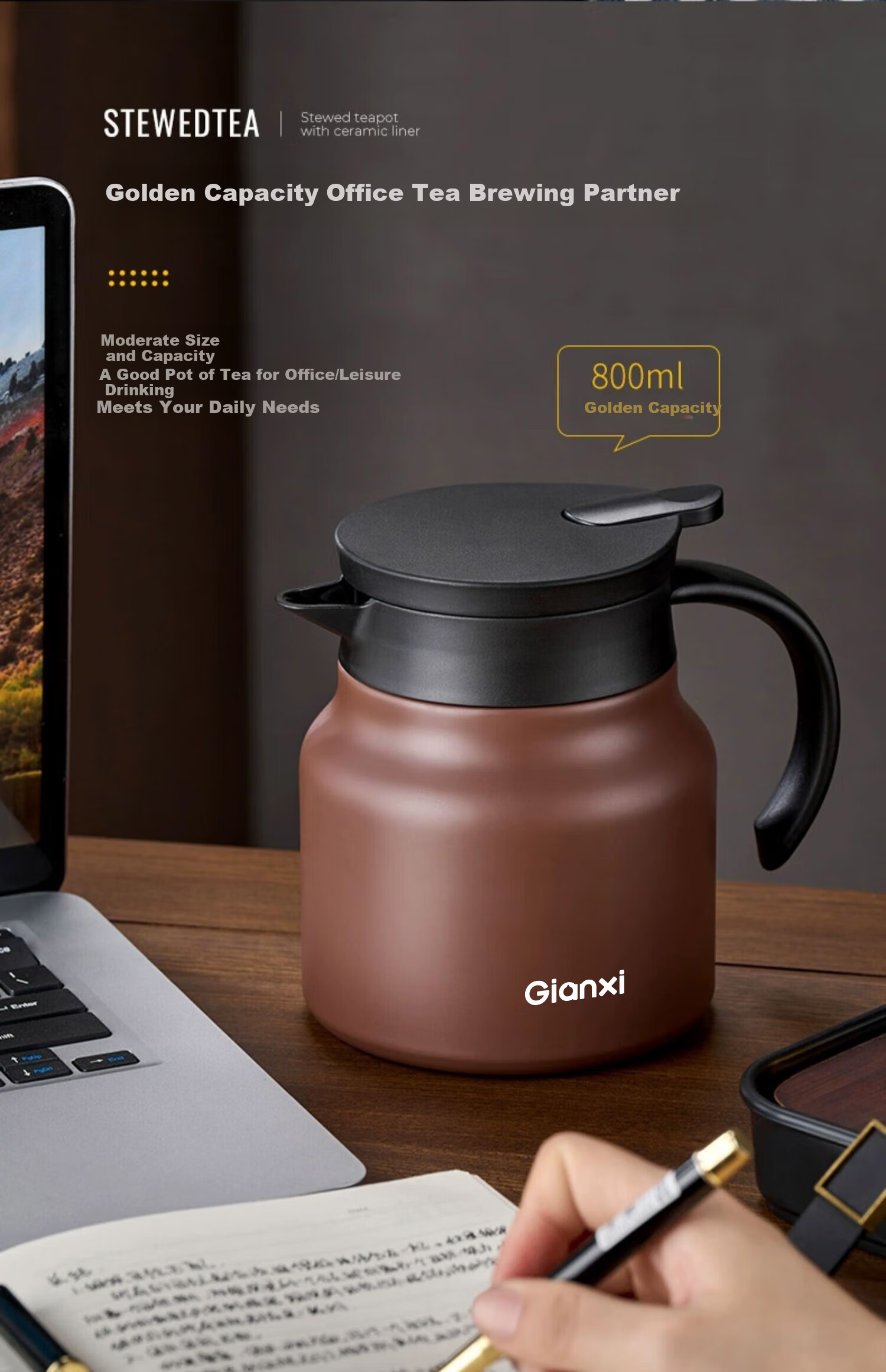 TIANXI Stainless Steel Large Capacity Insulated Tea Brewing Pot with Filter for White Tea and Steeping 13