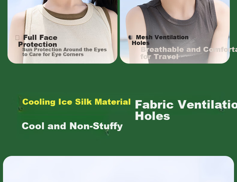 Yalu Kids Sun Protection Face Mask for Girls and Boys 2026 Summer Full Face UV Protection Ice Silk Sunshade Mask 16