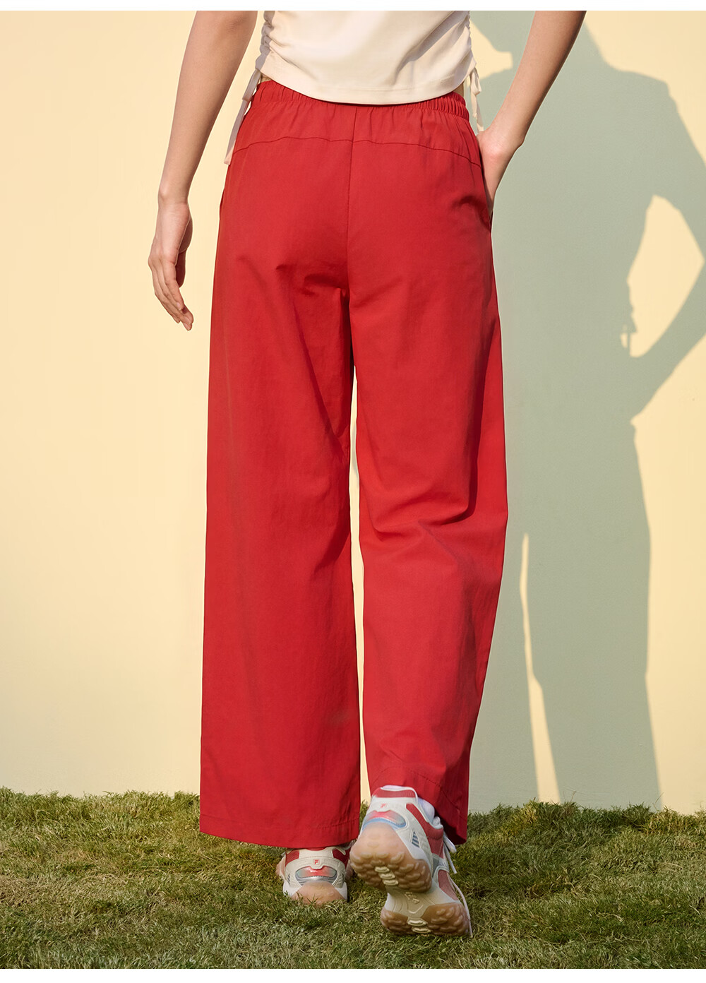 FILA Women's Woven Long Pants 2026 Summer Casual Loose Cool Sun-Protective Straight-Leg Trousers [Han So-hee Style] 31