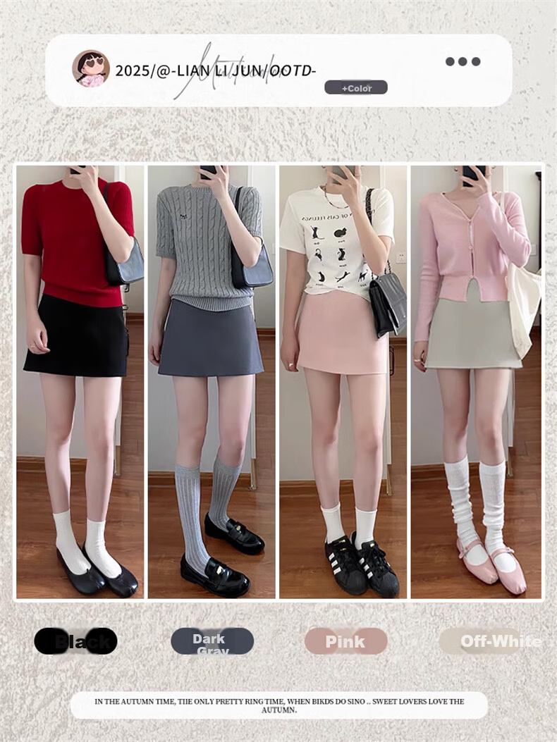 Langsha Women's Suit Pencil Skirt 2025 Autumn New High-Waist Slim Fit Office A-Line Mini Skirt 3