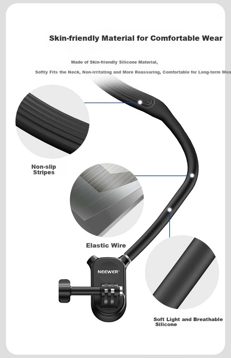 NEEWER Magnetic Phone Neck Strap, Magnetic Stand for Chest Shooting First-Person View, Vlog Outdoor Cycling Fishing Camera Neck Strap 4