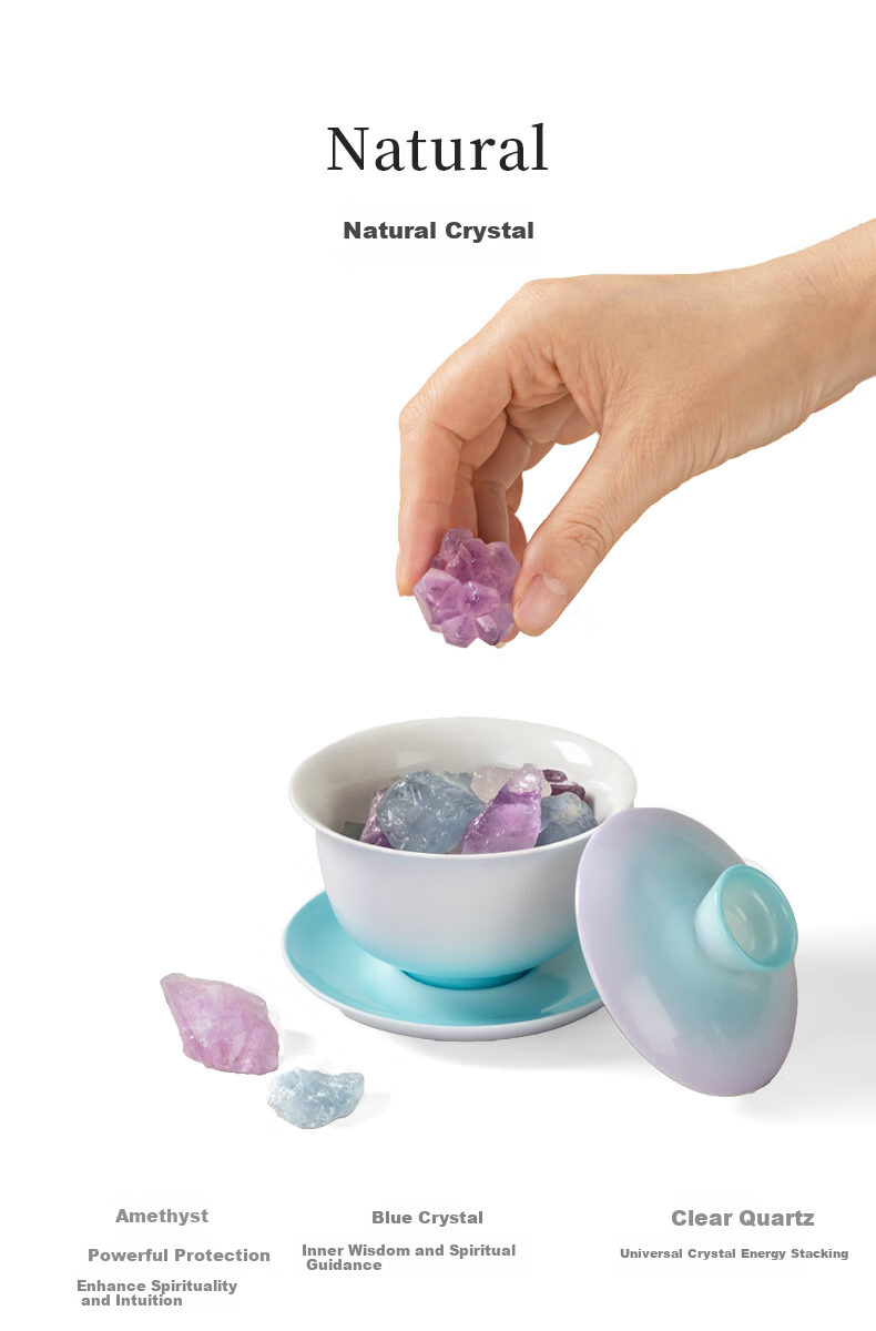 Jupiter & Venus Gui Unspoken Chinese Tea Bowl Crystal Stone Fragrance Gift Box Indoor Aromatherapy Essential Oil Diffuser Stone Mother's Day Birthday Gift 3