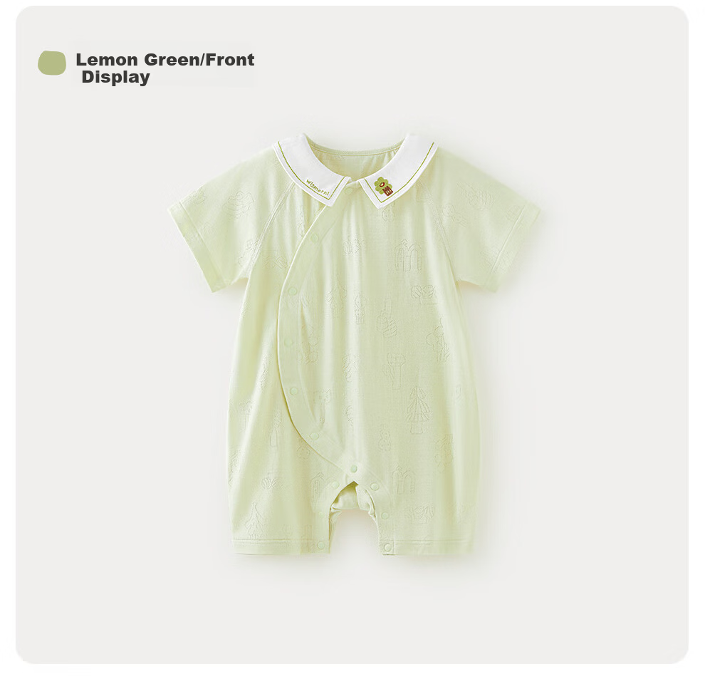 Wismorni Ice Silk Cotton Bamboo Fiber Baby Romper, Thin Breathable Infant Clothing, Short-Sleeve Summer Outfit 10