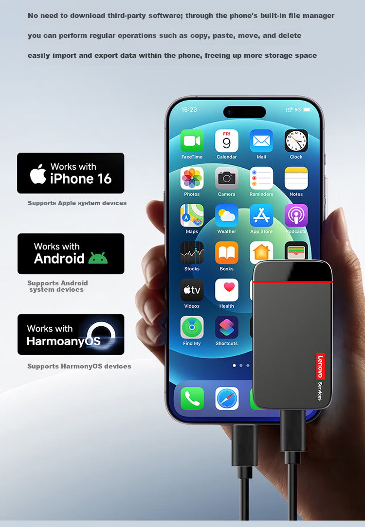 Lenovo 512GB Portable SSD USB 3.2 High-Speed 500MB/s T500 Series Compact External Hard Drive Nationwide Warranty 4
