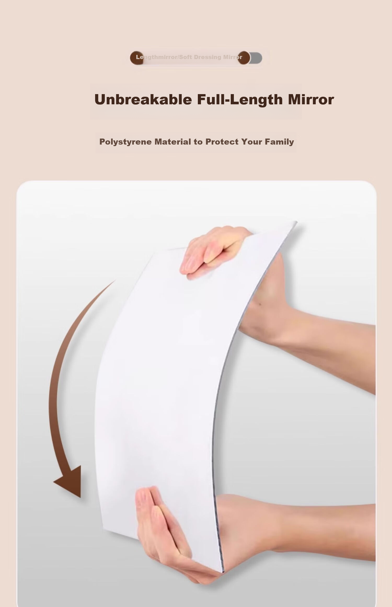 Xiangzhubian Soft Mirror Wall-Mounted Self-Adhesive Acrylic Full-Length Mirror No Drilling Bathroom Dressing Mirror Home Makeup Mirror 40*120cm 5