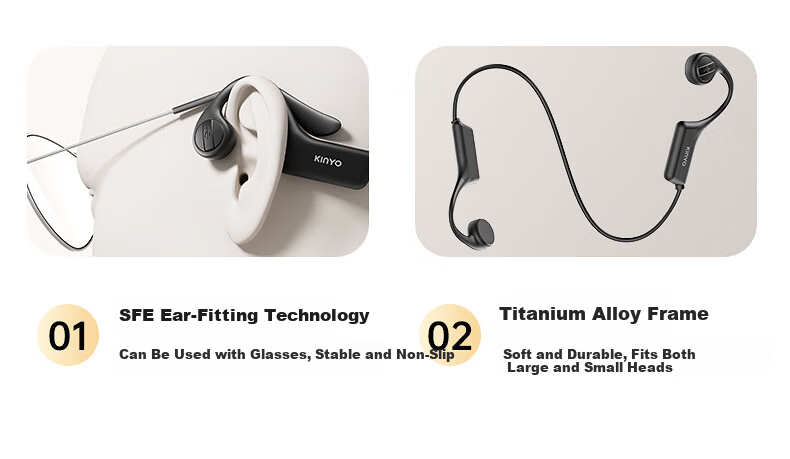 KINYO Bone Conduction Bluetooth Earphones 2025 New Wireless Sports Running Ear-Hook X7Pro 15