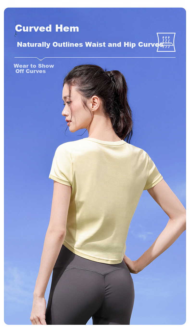 CAMEL Cotton-Feel Sports T-Shirt for Women Quick-Dry Breathable Casual Short Sleeve Top Y26BAVLZ020 Truffle Gray XL 5