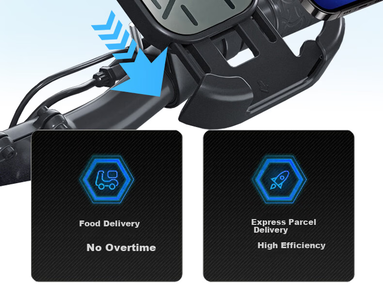 Peak Electric Vehicle Phone Holder Motorcycle Bicycle Delivery Rider Quick Lock Navigation Mount Cycling Gear 3