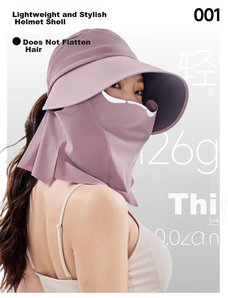 Beneunder Winter Sun Protection Hat with Magnetic Face Mask, Bucket Hat for Men and Women, Black 36