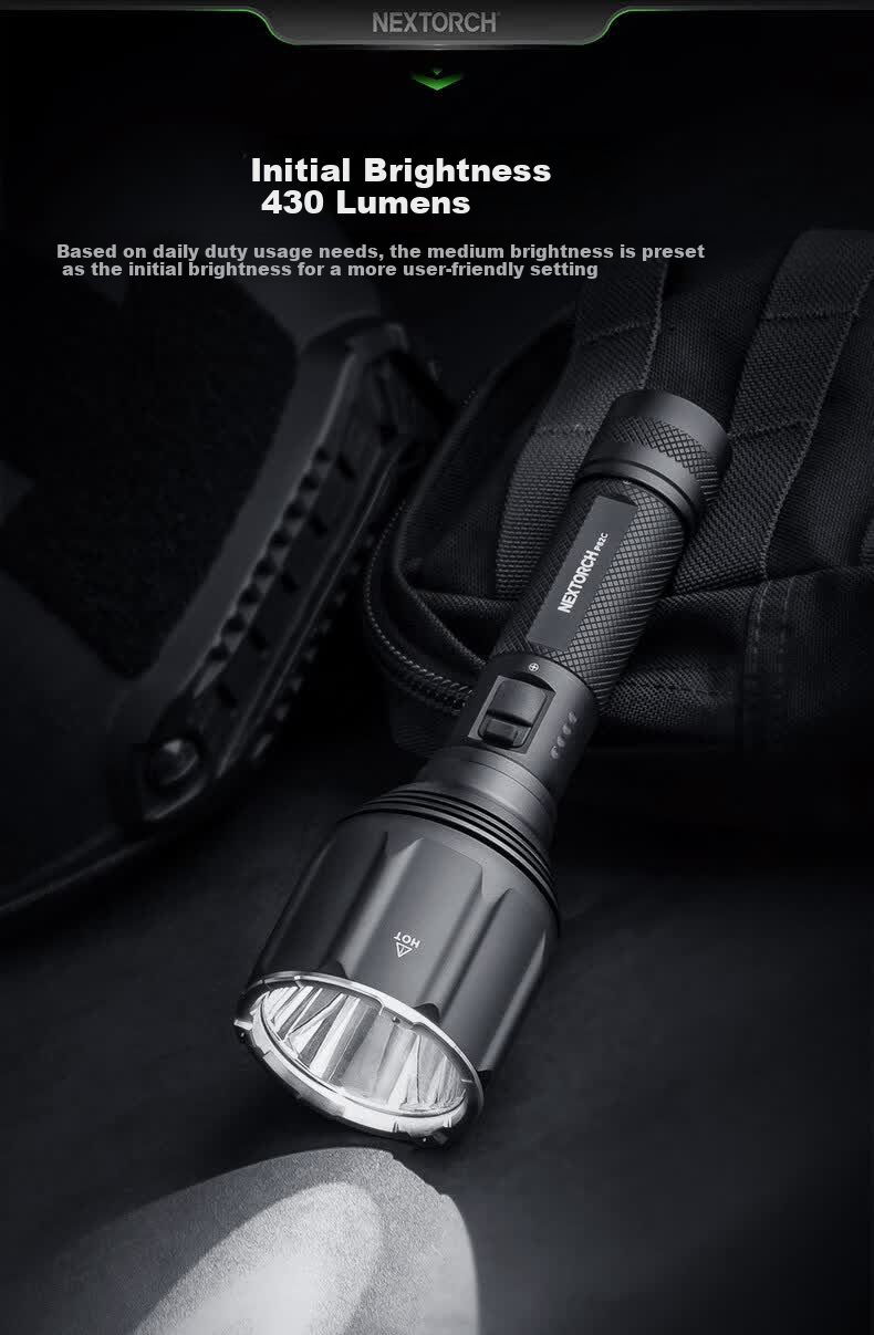 NEXTORCH P82C High Brightness Flashlight 1100m Long Range Searchlight 2200 Lumens Outdoor Emergency Self-Defense Torch 4