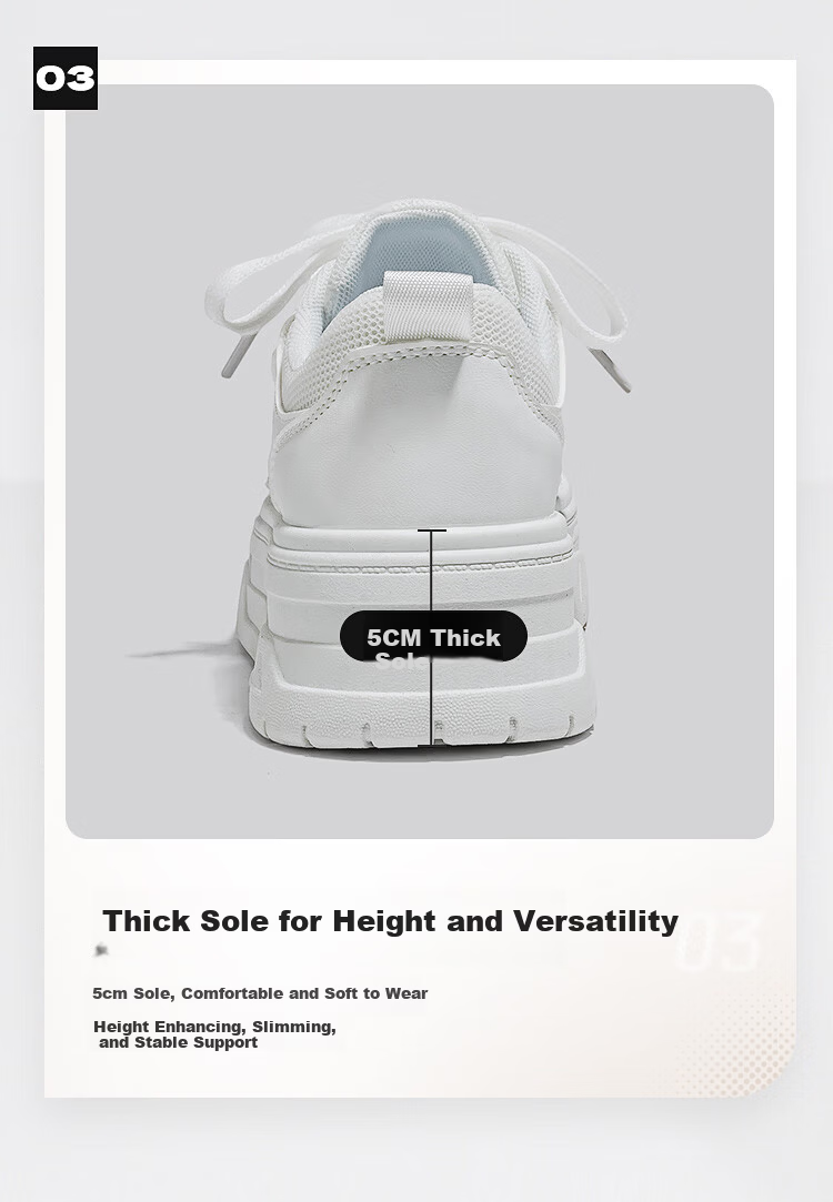 Warrior Official Women's Sneakers 2026 Summer Thick Sole Height Increasing Breathable Mesh White Shoes White Size 37 9