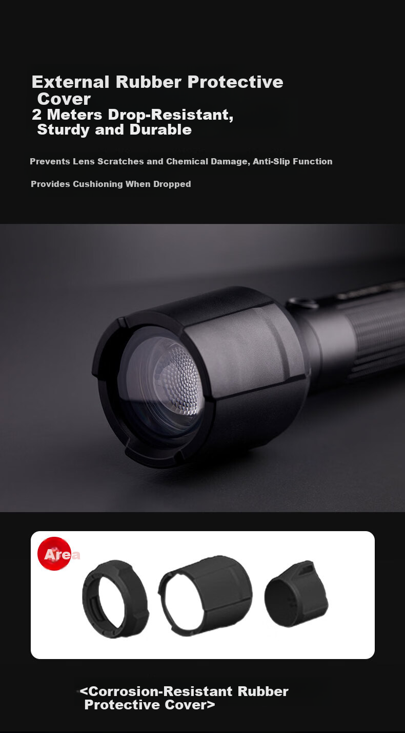 LED LENSER Germany High-Power Flashlight P5R PRO Professional Waterproof Zoom Warm White Light 14500 Lithium Battery Ultra-Long Endurance 6