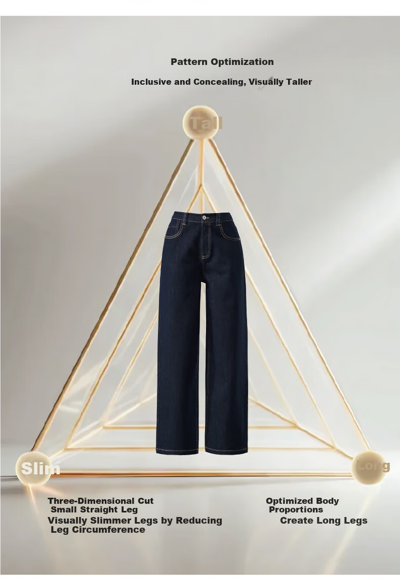 ESE-Y Women's 9/10 Straight-Leg Jeans 2026 Spring New Fashion Petite Slim Fit Denim Pants Dark Blue 29 4