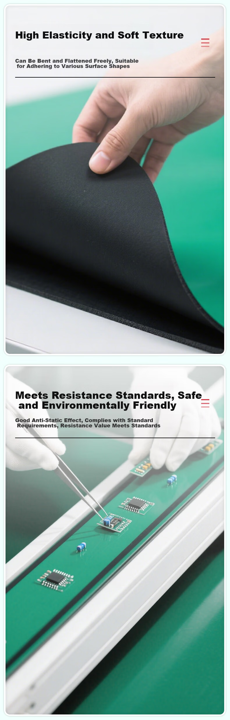 Haosikepu Anti-Static Rubber Mat Laboratory Anti-Static Desk Mat High-Temperature Resistant Grounding Workbench Mat 5