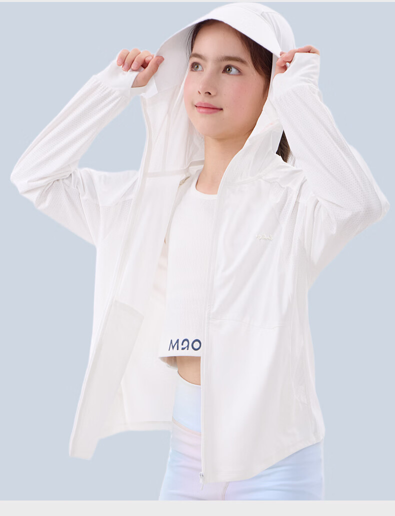 Disney Girls' Summer Sun Protection Jacket UV-Resistant Outdoor Sports Coat for Older Children and Teens 1A013 White 170 4
