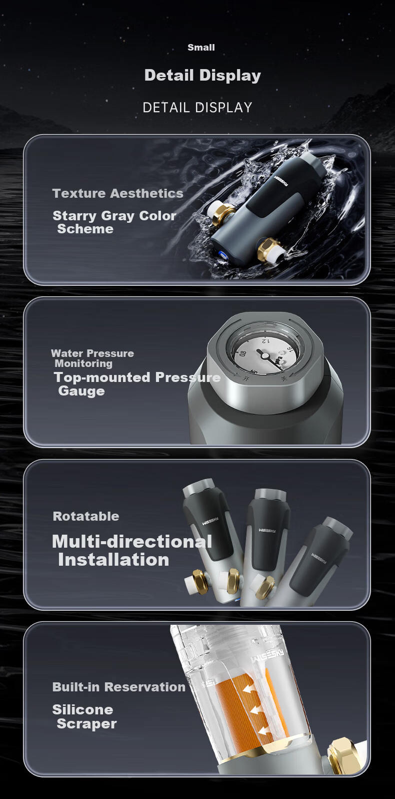 WISESKY Weisikai'er Anti-Gravity Pre-Filter, High Flow Rate, Whole House Use, Top Ten Anti-Backwash Water Purifier, 80T, On-Site Installatio 20