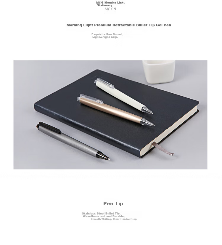 M&G Premium Series Retractable Bullet Tip High-Density Gel Pen Black Barrel Random Color AGPH3701A 1pc 1