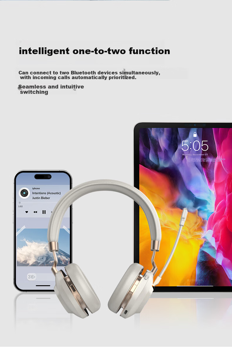 Yijiatong Over-Ear Call Center Headset ENC Active Noise Cancelling S600D 3.5MM Single Jack + USB + Type-C Volume Control Button Office Commercial Online Education Black 6
