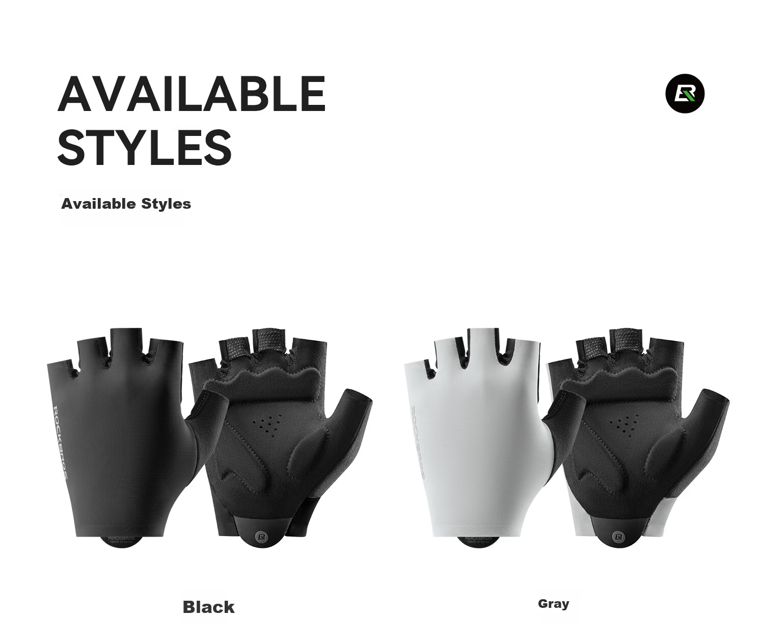 RockBros Cycling Gloves Half Finger Road Mountain Bike Short Finger Non-Slip Shock Absorption Unisex Off-White 3