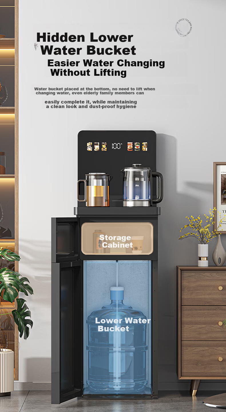 MeiLing Office High-End Water Dispenser Home Anti-Overflow Tea Bar Machine Upgraded Large Thin Screen Touch Control Bottom-Loading Vertical Tea Brewer Warm and Hot Model MY-DM7216 14
