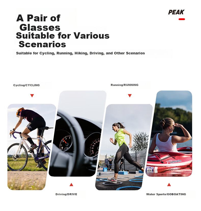 Peak Cycling Glasses Unisex Day and Night Photochromic Outdoor Riding Mountaineering Windproof Goggles Color-Changing Gray Frame 5