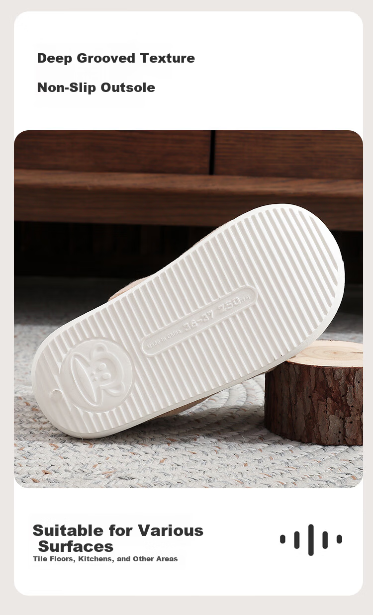 Dazuihou Genuine Cotton Slippers for Men And Women, Autumn Winter Indoor Home Warm Plush Thick-Soled Non-Slip Slippers, Leather Red Size 38-39 5
