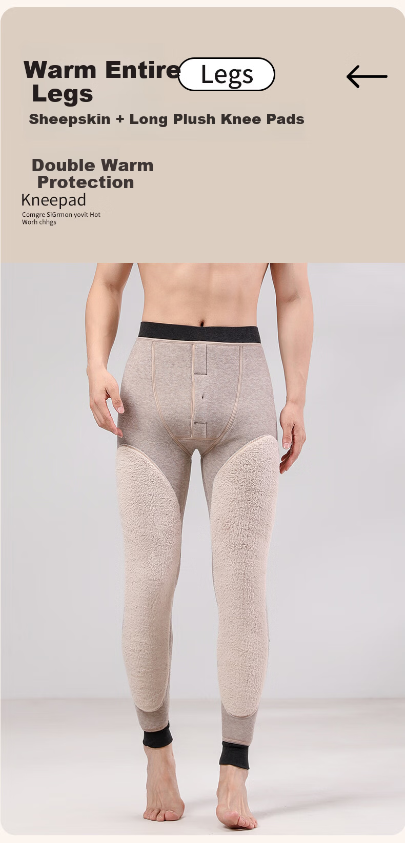 Mianshuran Men's Thermal Pants Winter Fleece Thickened 2026 Autumn Northeast Cold-Resistant 700g Extra Thick Cotton Base Layer Pants 6