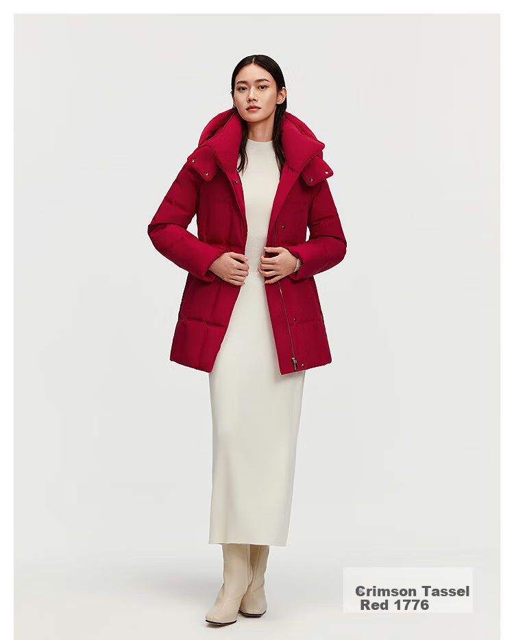 BOSIDENG Women's Thickened Goose Down Hooded Business Jacket Winter Coat New Year Red Hot Sale 25