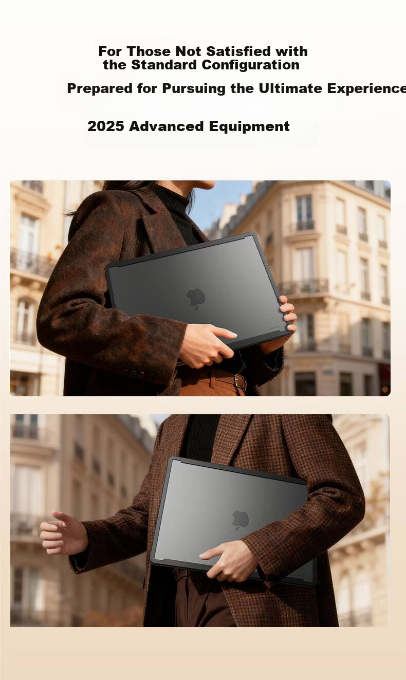 VOKAMO 2026 New M5 Compatible MacBook Pro 14-inch M5/M4/M3 Laptop Case Protective Cover Portable Semi-Transparent Black 6