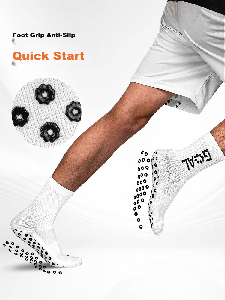Li Zhizao Silicone Short Socks Non-Slip Football Socks Towel Sole White One Size 9