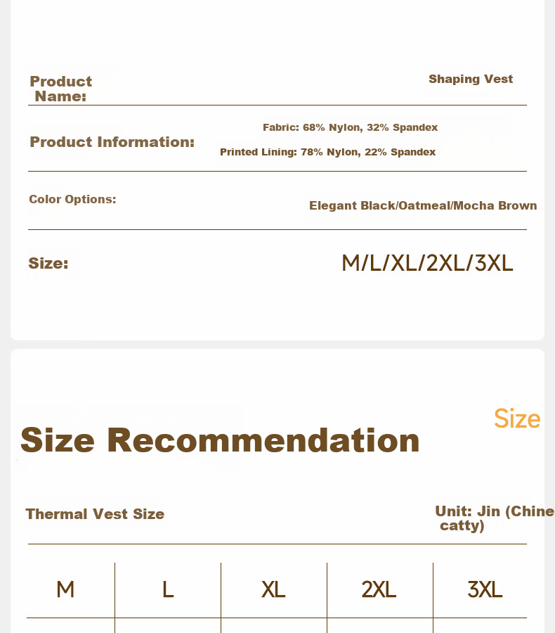 GRACEWELL Thermal Shaping Vest Fleece Lined Bra-Free Seamless Back Beauty Underwear Oatmeal 2X 20
