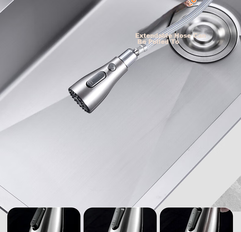 Kabe Kitchen Sink Handmade Thickened Large Single Bowl SUS304 Stainless Steel Vegetable Washing Basin Integrated Dishwashing and Vegetable Washing Sink 21