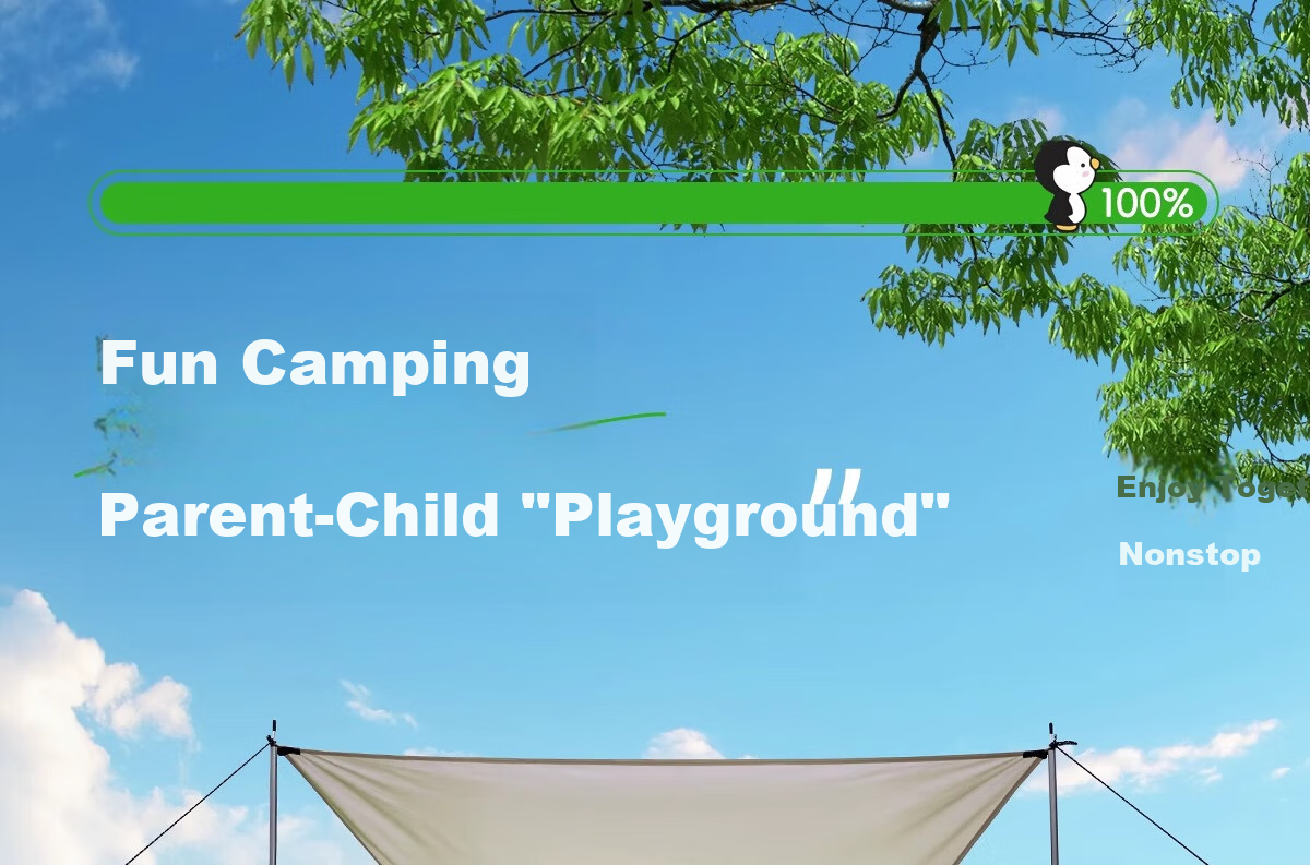 CAMEL Penguin Cute Portable Folding Automatic Tent Outdoor Camping Tent Gear Set Large Matcha Green 29