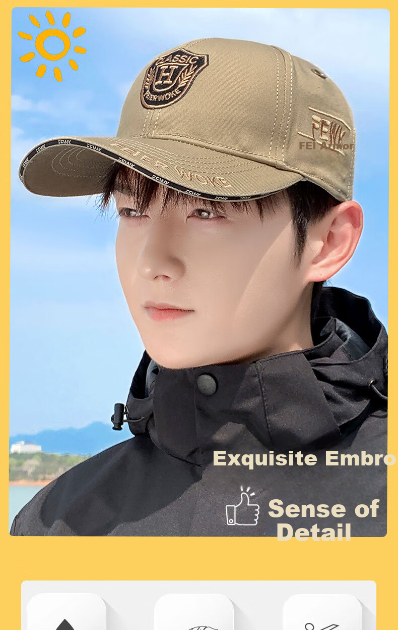 Bejirog Large Head Circumference Baseball Cap Unisex Hard Top Fashion Embroidered Duckbill Hat Outdoor Sun Hat Student Face Slimming 1