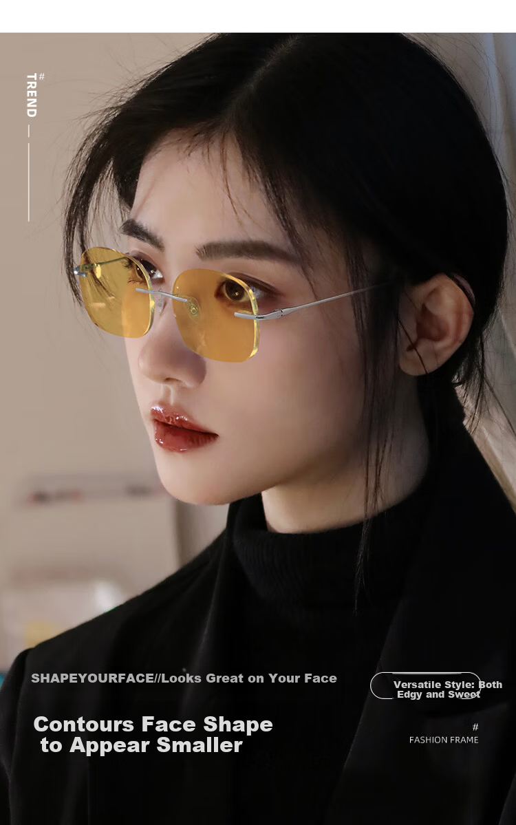 CAPONI Night Vision Polarized Photochromic Sunglasses for Men And Women, Day And Night Use, Frameless Driving Glasses, Anti-Glare And Anti-Blinding 2
