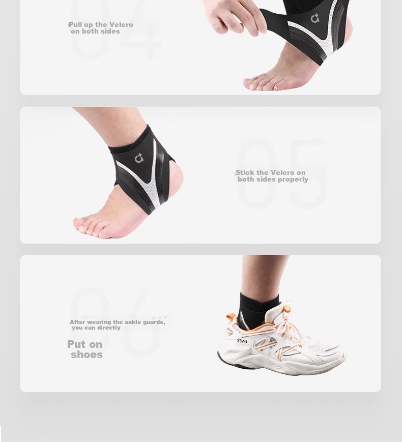 DISHU Ankle Brace Support for Sprained Ankles Ligament Injury Stabilizer Sports Basketball Protective Gear [Pair] 19