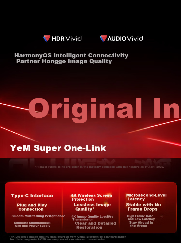 Signyean RS80 Ultra Projector, Home Ultra HD, 2026 New Model, Living Room Bedroom Home Theater, 1300CVIA GPMI Honghu Audio 2.0, Hisilicon V660 2