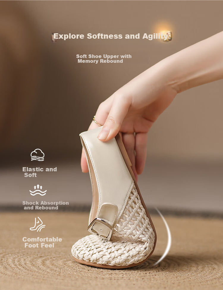 ZHR Zese Women's French Style Woven Beach Sandals, Height-Increasing Half Slippers, Summer Outdoor Wear with Skirts, Beige K361 Size 38 3