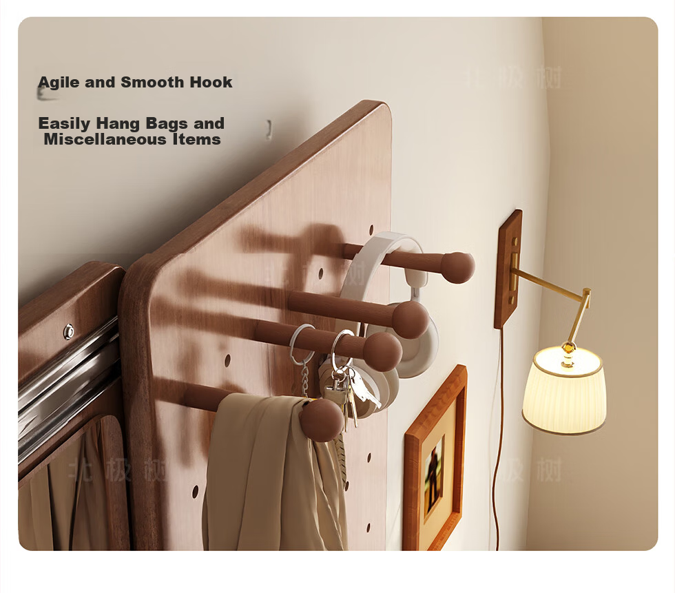Arctic Tree Solid Wood Pegboard Dressing Mirror Hidden Sliding Mirror Home Wall-Mounted Concealed Entryway Fitting Mirror 15
