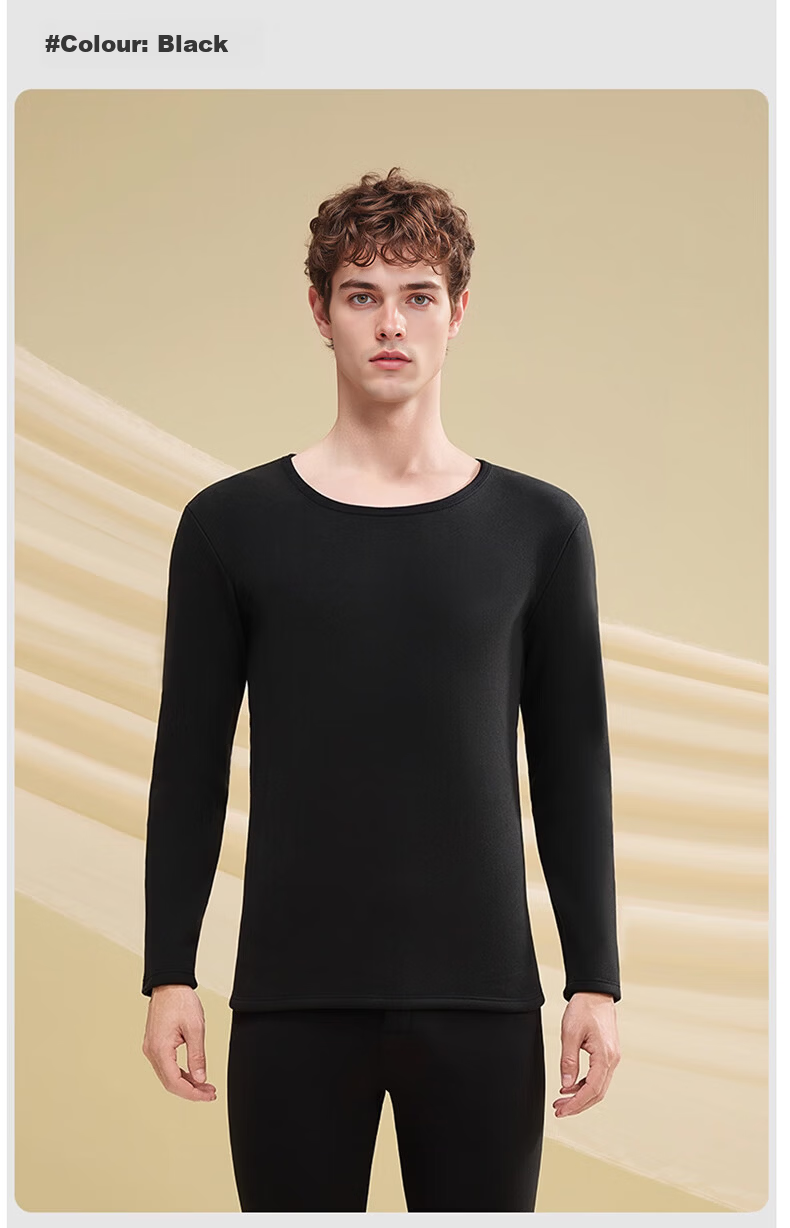 Men's Modal Lamb Fleece Thermal Underwear Set, Thickened and Fleece-Lined, Cold-Resistant Base Layer for Winter, Suitable for -40°C, Autumn Shirt and Pants 18
