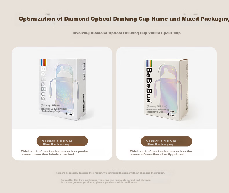 Bebebus Diamond Baby Duckbill Cup 6+ Months Training Drinking Cup Anti-Choke Gravity Ball Straw Water Bottle 280ml 24