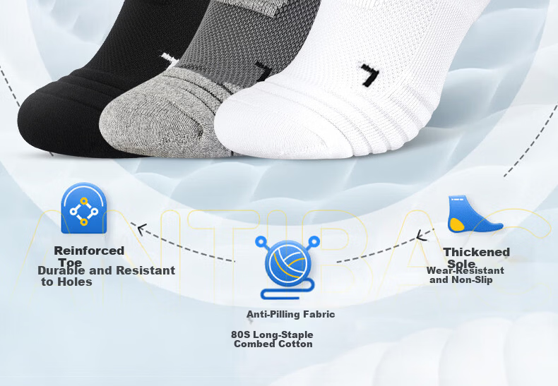 Under Armour Sports Socks [3 Pairs] Running Basketball Badminton Marathon Low-Cut Non-Slip Cotton Socks White L 12